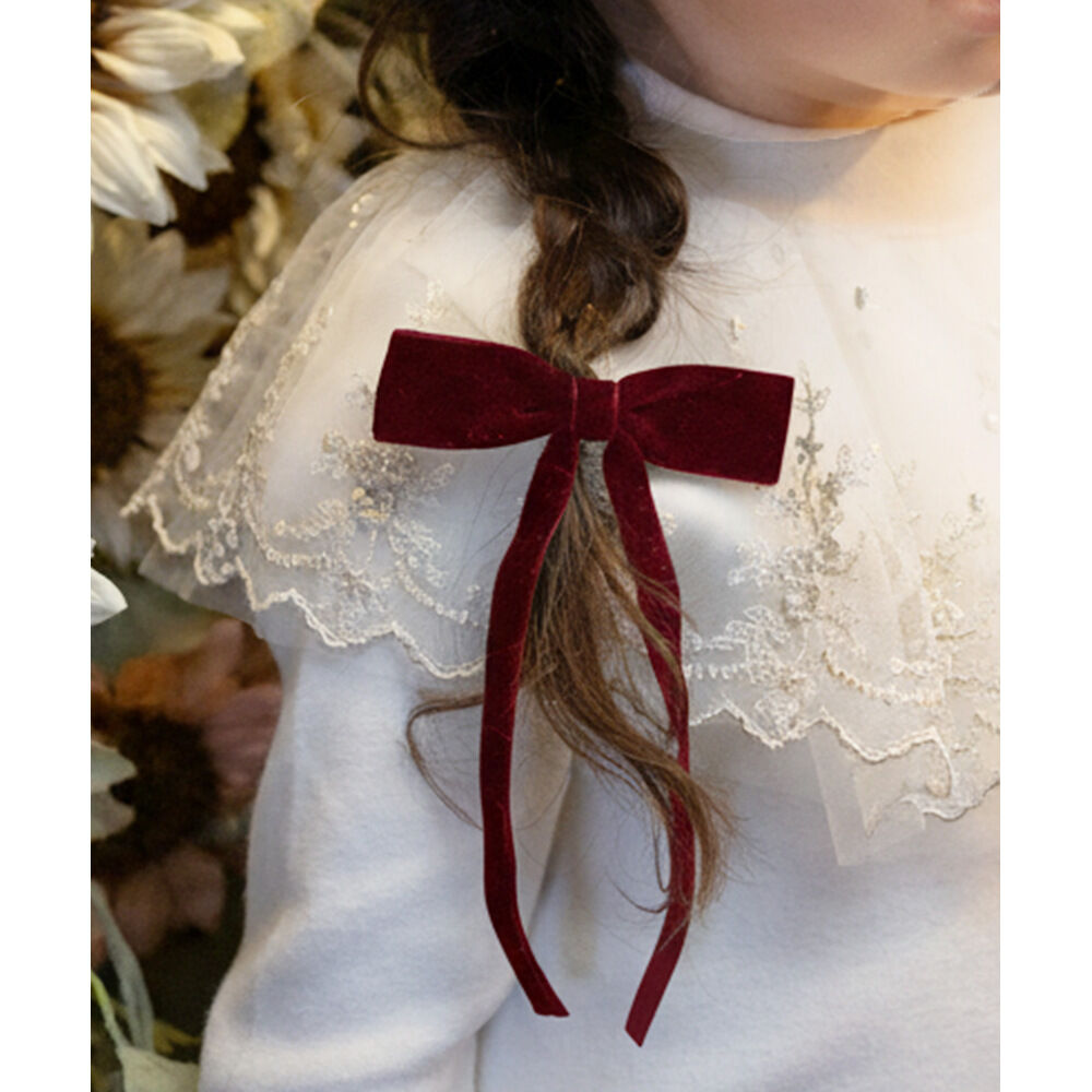 BACKYARD FAMILY「Rora バレッタ キッズ 通販 マールン ベルベット 髪飾り 髪どめ 髪留め リボン 大きめ」|その他|レッド1