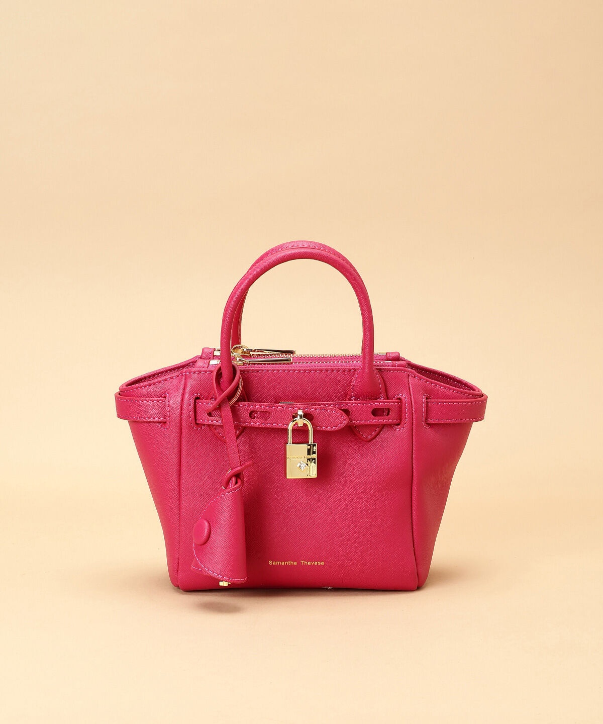 Samantha Thavasa「ベルトデザイン サマンサアゼル 小サイズ」|ハンドバッグ|マゼンタ