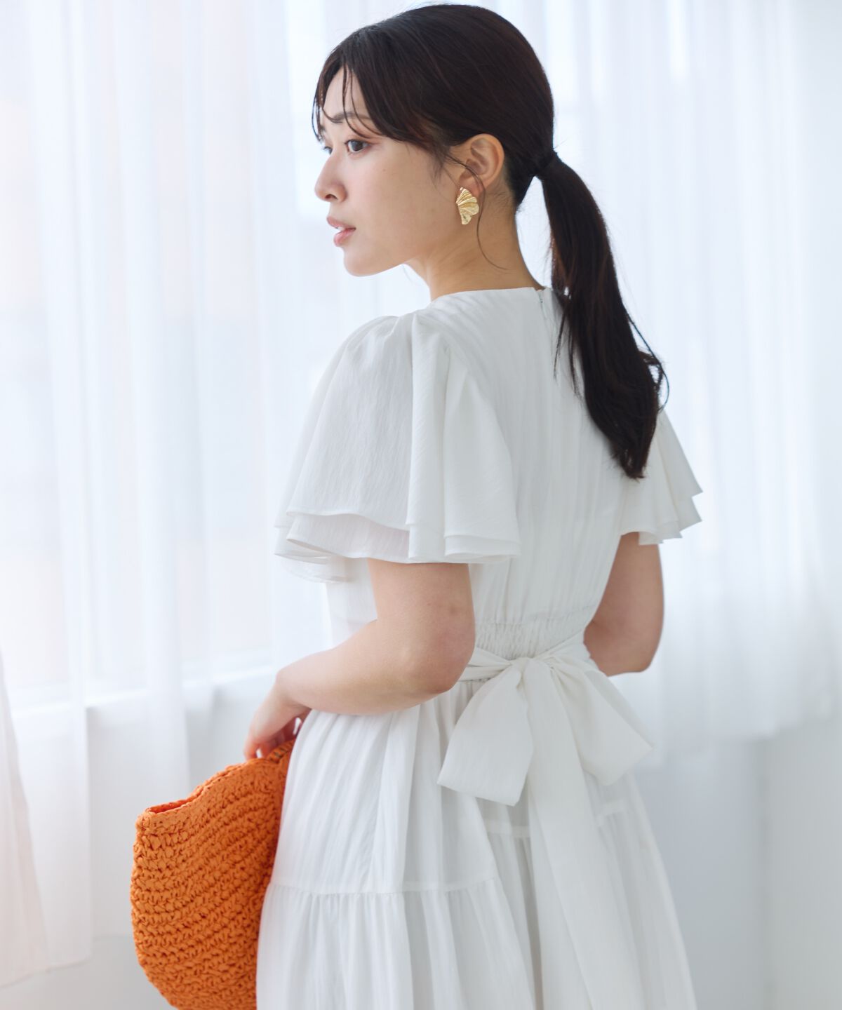 アンドクチュール「ギャザーVネックティアードワンピース」|ワンピース|