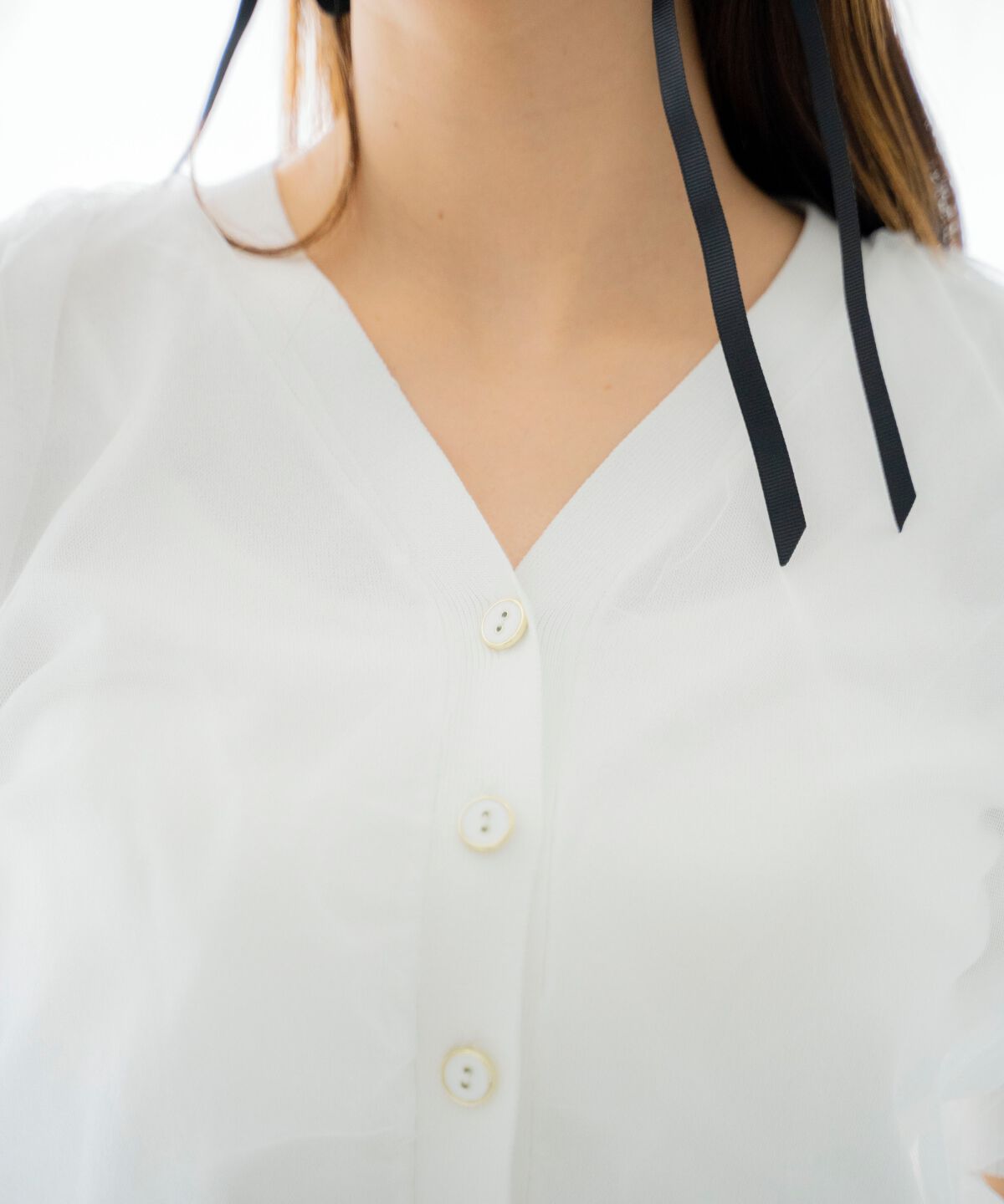 アンドクチュール「チュールカバープルオーバー」|カーディガン|