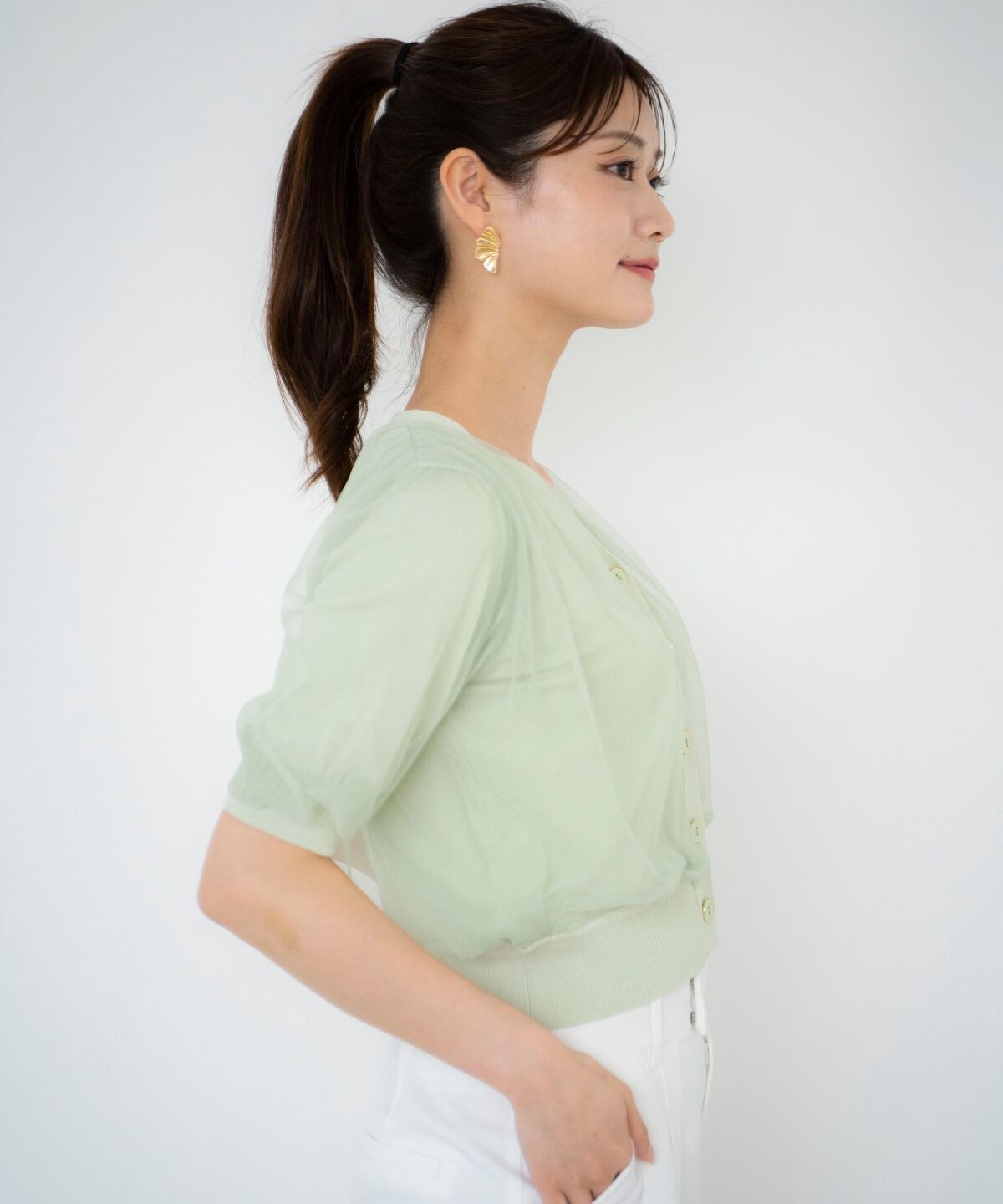 アンドクチュール「チュールカバープルオーバー」|カーディガン|