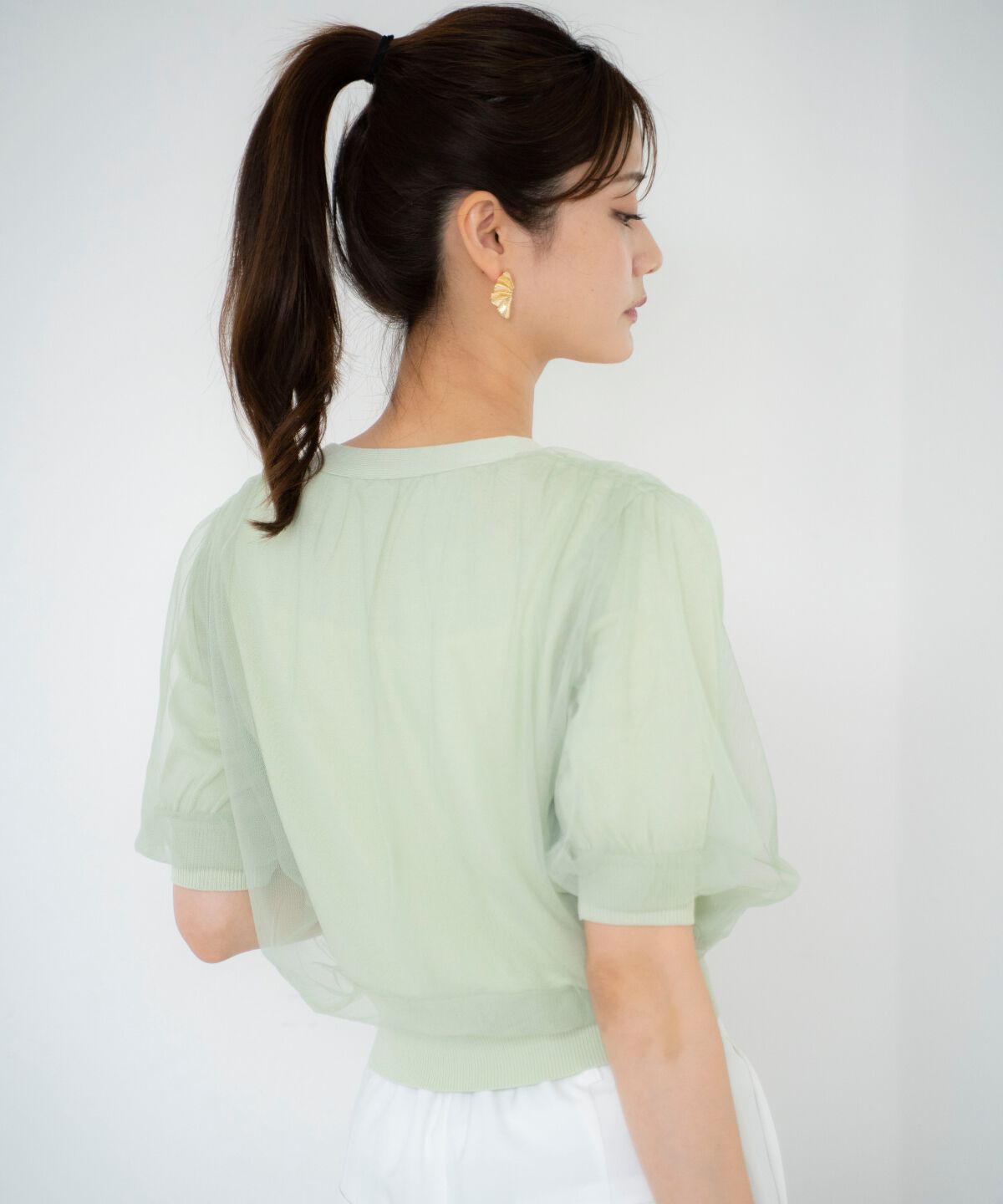 アンドクチュール「チュールカバープルオーバー」|カーディガン|