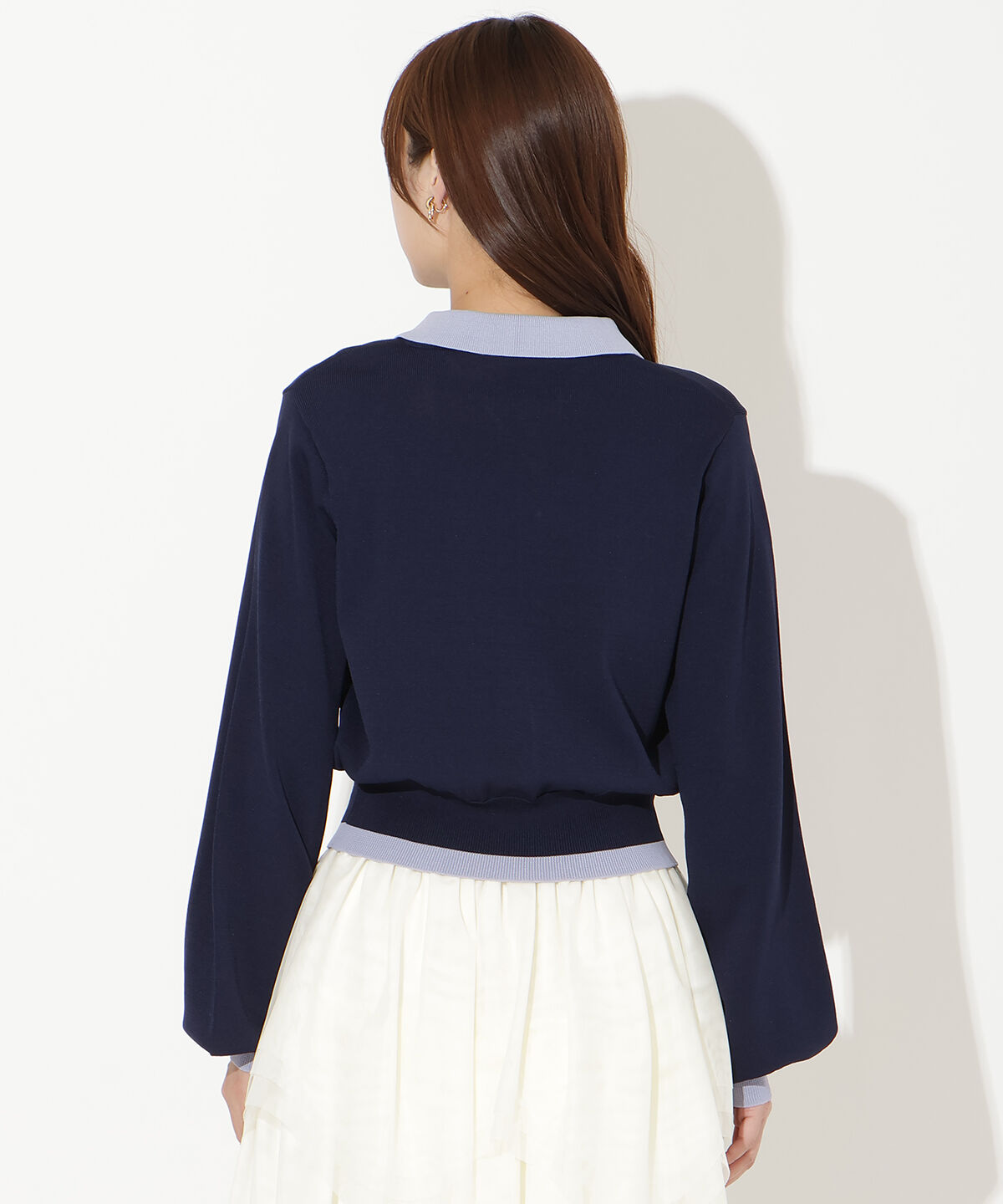 アンドクチュール「配色レイヤードライクニットカーディガン」|カーディガン|