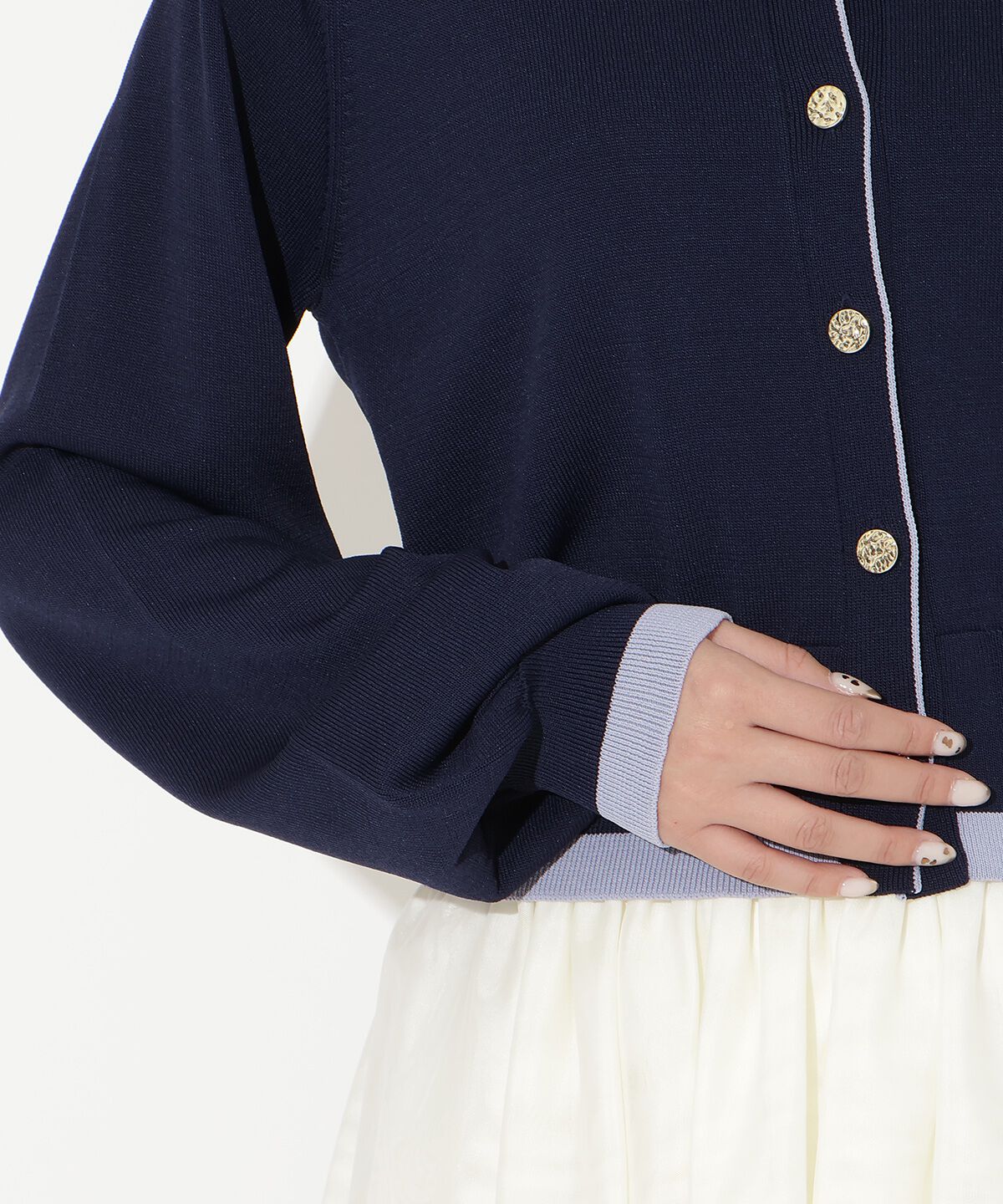 アンドクチュール「配色レイヤードライクニットカーディガン」|カーディガン|