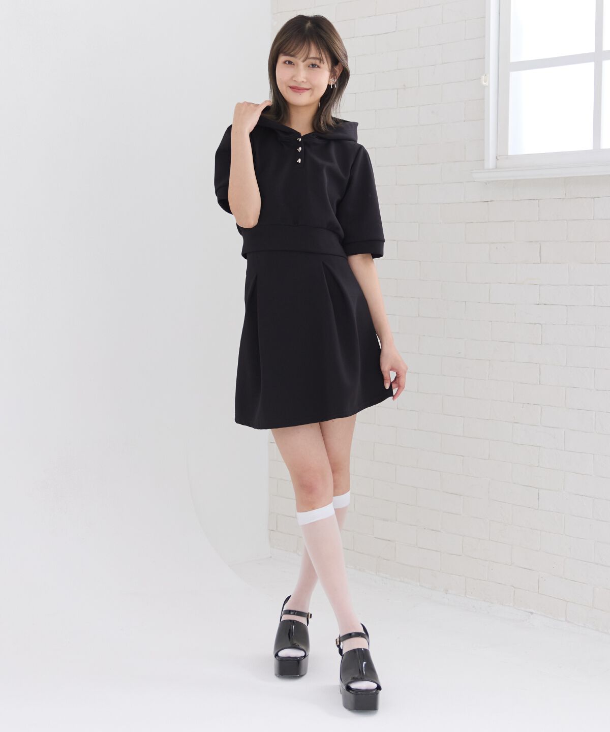 REDYAZEL「レースアップフレアミニスカート」|フレア|