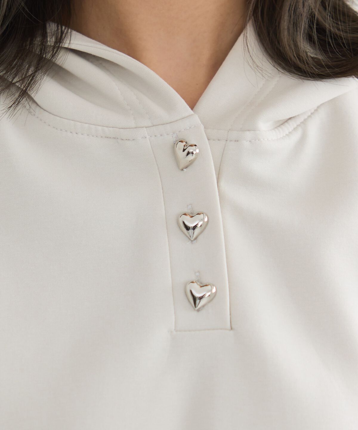 REDYAZEL「ハートボタンショートフーディー」|パーカー|