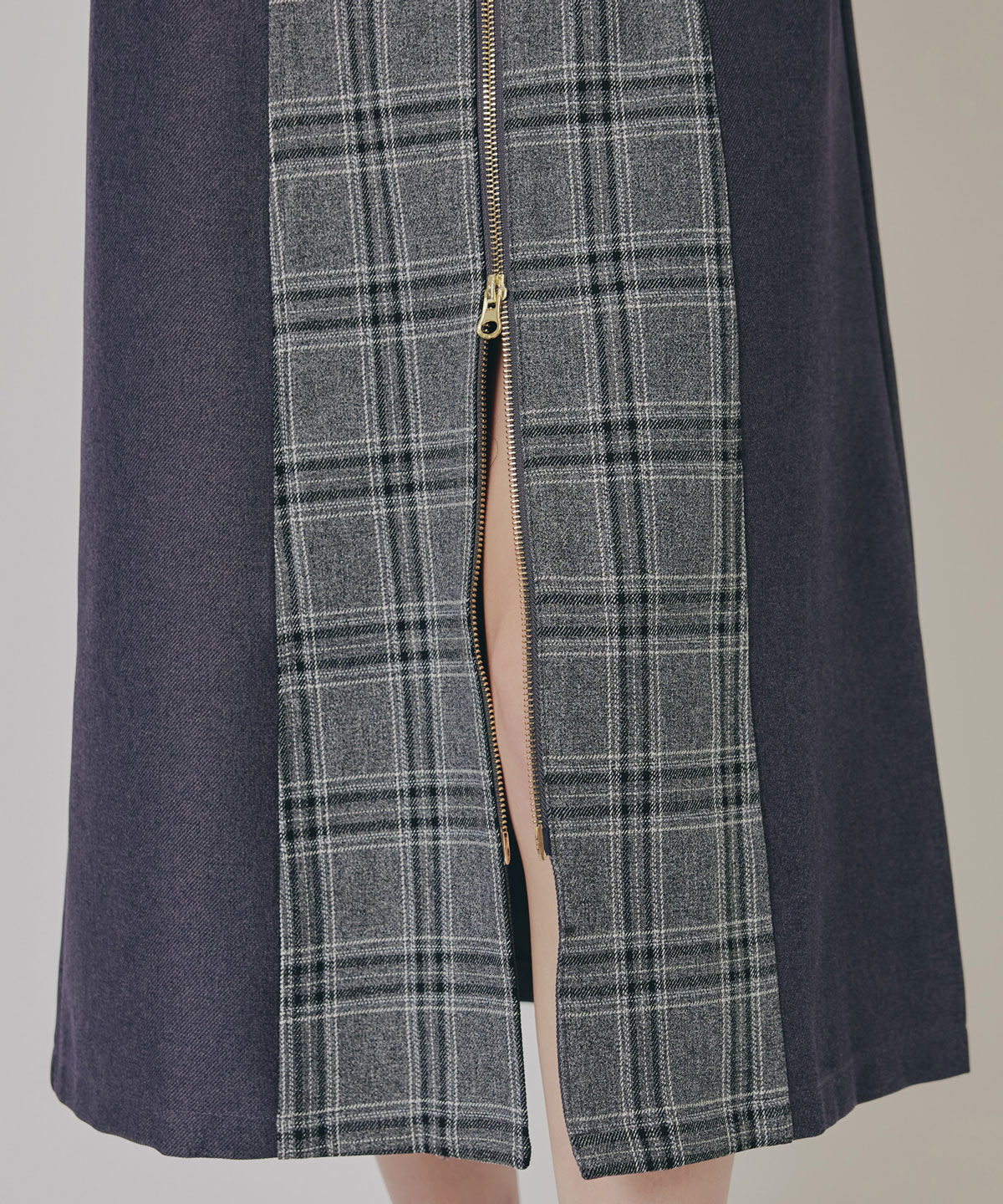 REDYAZEL「フロントジップバイカラーチェックワンピース」|ワンピース|