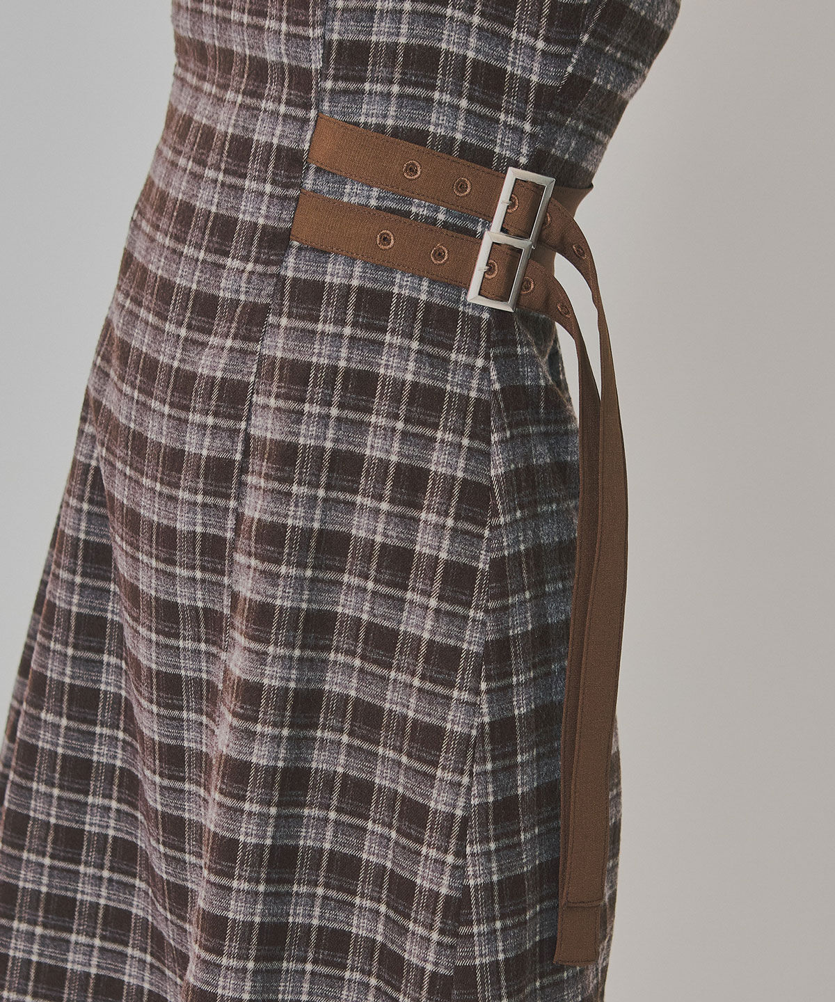 REDYAZEL「チェックショートジャケット&times;Wベルトワンピースセットアップ」|ワンピース|