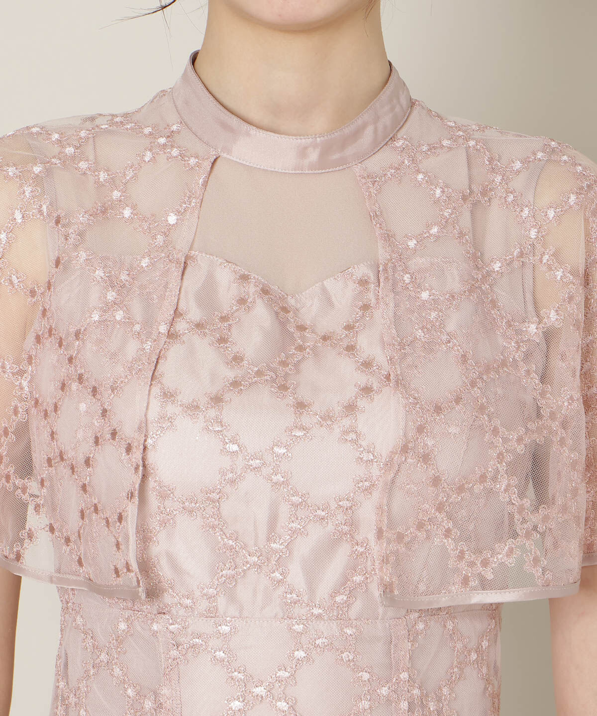 WILLSELECTION「パイピングケープフレアワンピース」|ドレス|