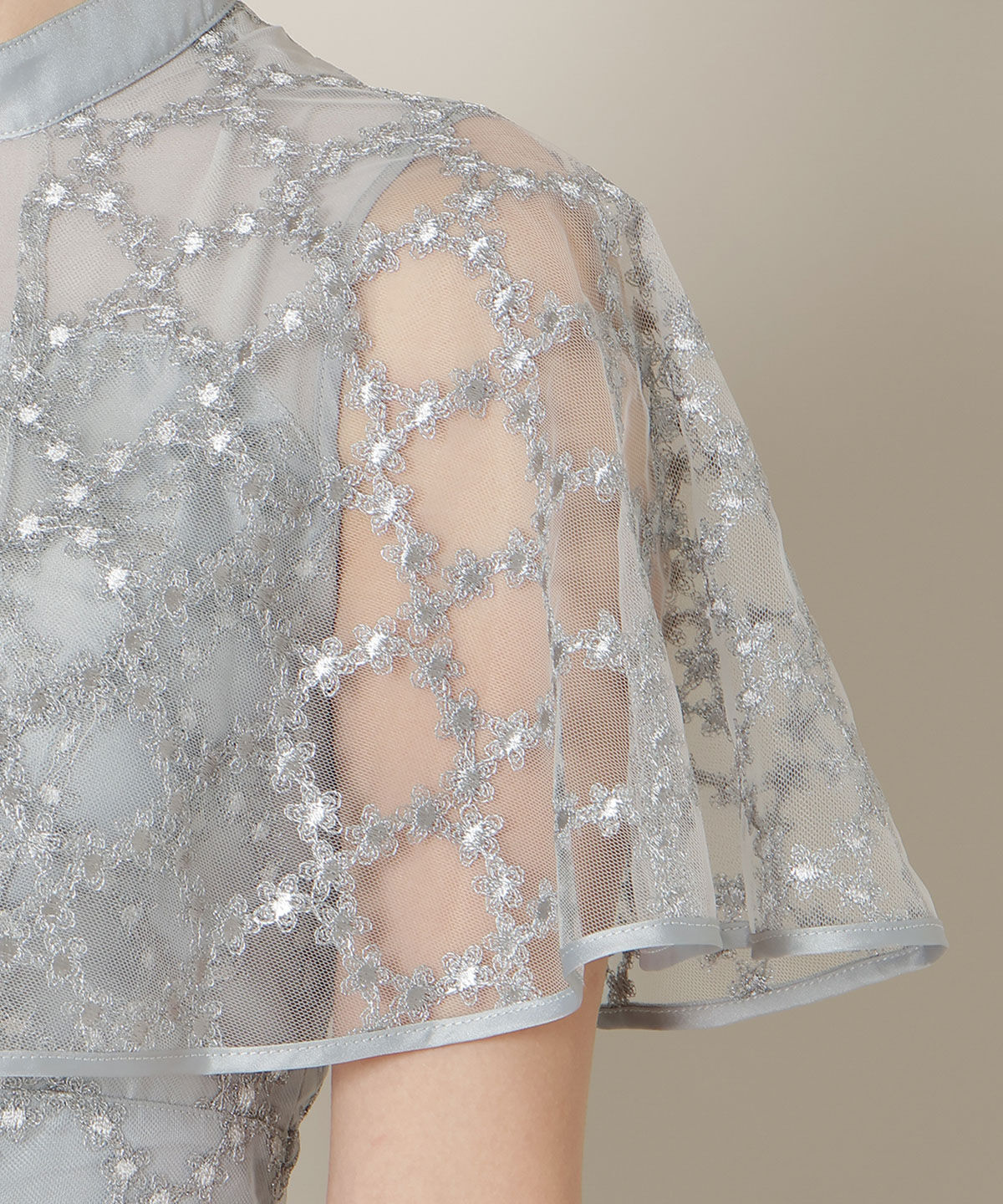 WILLSELECTION「パイピングケープフレアワンピース」|ドレス|