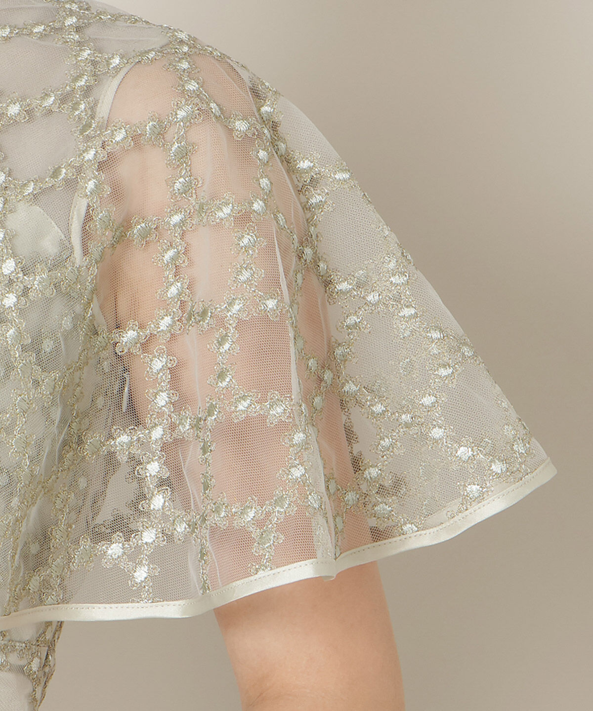 WILLSELECTION「パイピングケープフレアワンピース」|ドレス|