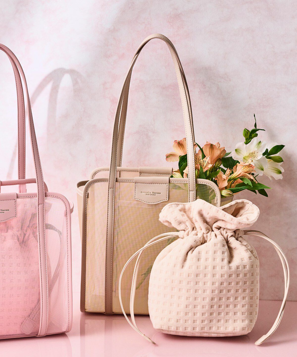 Samantha Thavasa Petit Choice「チュールトートバッグ」|トートバッグ|ベージュ