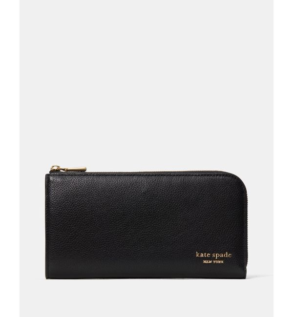 kate spade new york「デヴィン ペブル ジップ アラウンド コンチネンタル ウォレット」|財布|BLACK