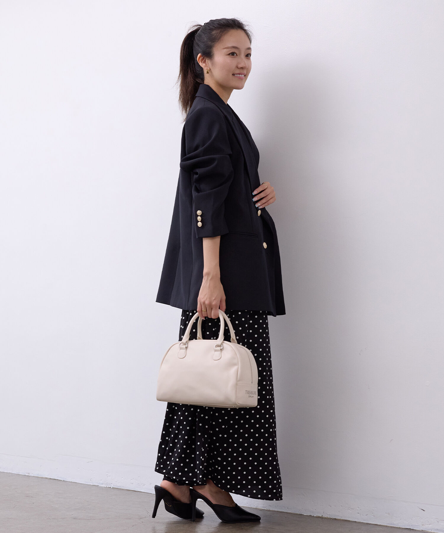 TOPKAPI TREASURE「【TREASURE TOPKAPI】スムースレザー ロゴ ボストン バッグ」|ボストンバッグ|