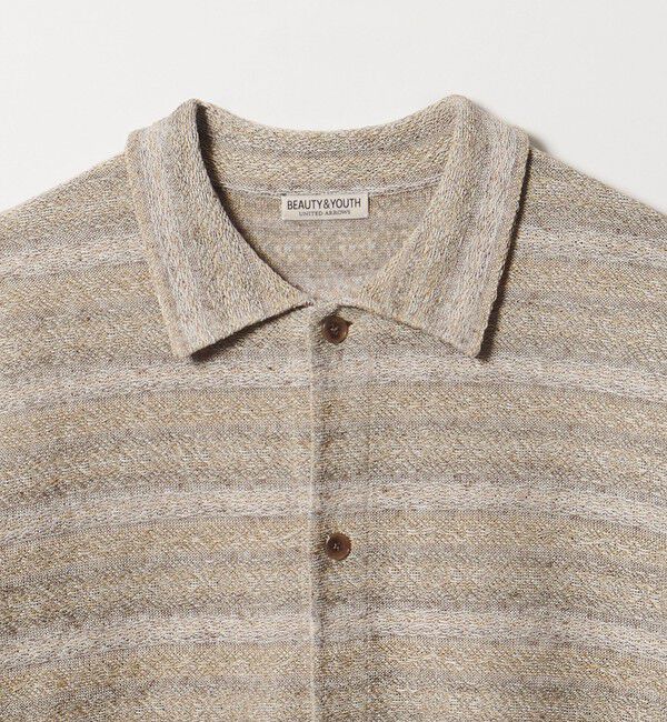 BEAUTY&YOUTH UNITED ARROWS「フェアアイル ショートスリーブ ニットシャツ ウォッシャブル」|カーディガン|
