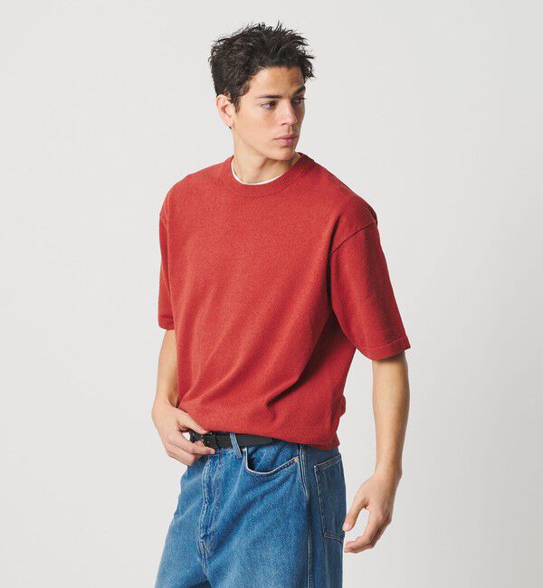 BEAUTY&YOUTH UNITED ARROWS「KNITEE クリンプコットン クルーネック ニット Tシャツ ウォッシャブル」|ニット・セーター|BRICK