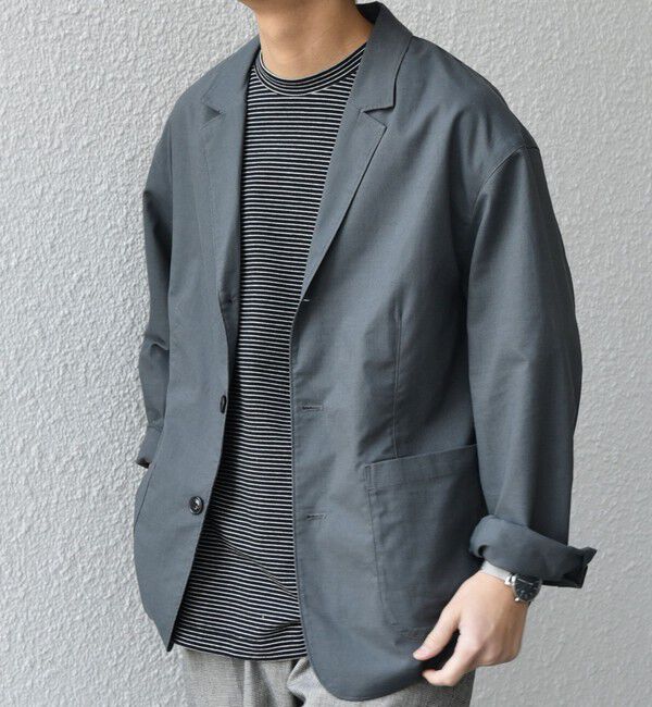 SHIPS any「SHIPS any:〈接触冷感/遮熱等〉ハイブリッドリネン リラックス ジャケット (セットアップ対応)25SS◇」|テーラードジャケット|チャコールグレー