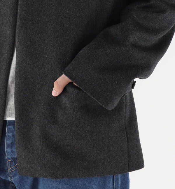 GALERIE VIE「スムースビーバー カラーレスジャケット」|ノーカラージャケット|