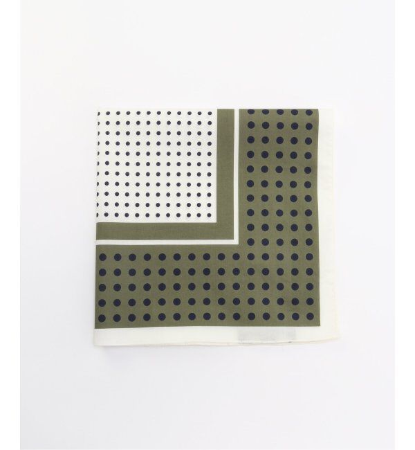 EDIFICE「Holliday & Brown (ホリデー & ブラウン) Dots Handkerchiefs A HBJ/44407」|バンダナ・スカーフ|グリーンべース