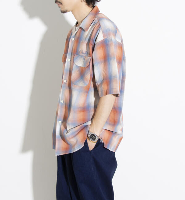 GLOSTER「【PENDLETON/ペンドルトン】オープンカラーシャツ 半袖シャツ 刺繍 ワンポイント チェック」|シャツ・ブラウス|