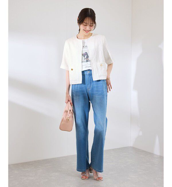 Rope&rsquo;Picnic「【サマー・ツイード】ハーフスリーブジャケット」|カーディガン|