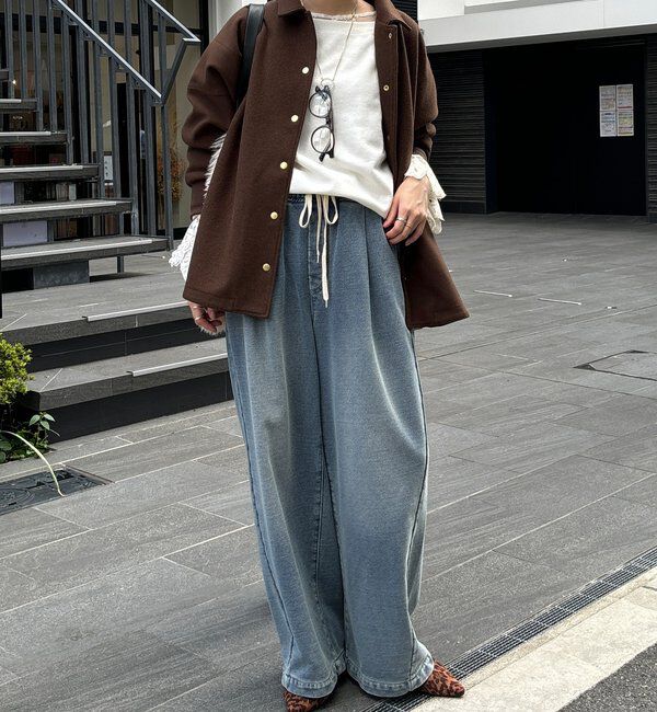  「【デニムなのにスウェット!?】デニムスウェットパンツ」|チノ|