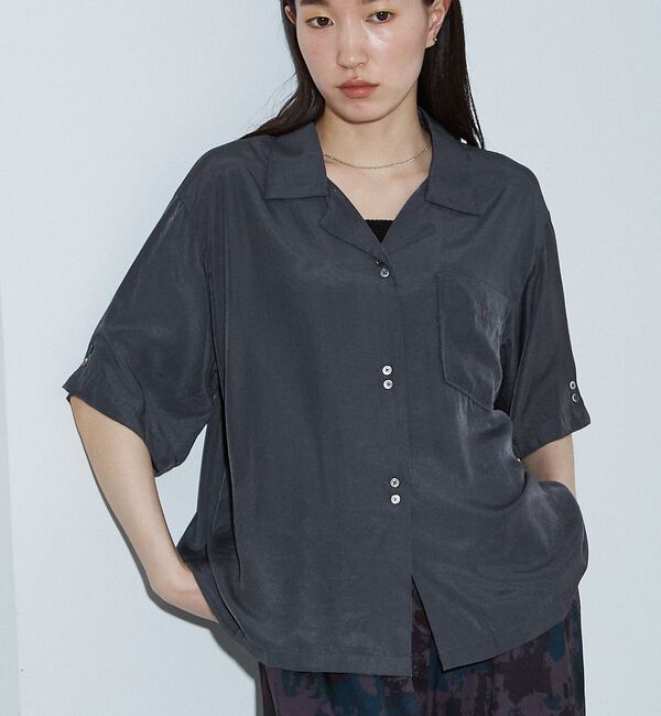 NOMINE「【セットアップ対応】ヴィンテージサテン 開襟 シャツ」|シャツ・ブラウス|