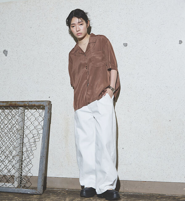 NOMINE「【セットアップ対応】ヴィンテージサテン 開襟 シャツ」|シャツ・ブラウス|