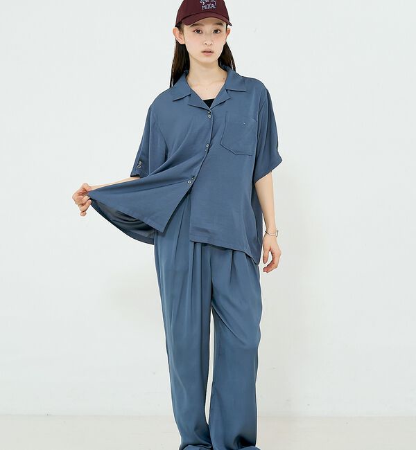 NOMINE「【セットアップ対応】ヴィンテージサテン 開襟 シャツ」|シャツ・ブラウス|