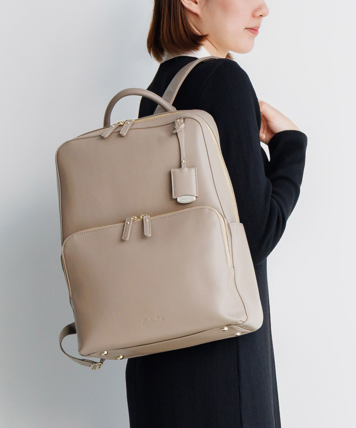 Jewelna Rose「Jewelna Rose リュックサック フレイヤ・リュック2 A4  14.0インチ PC収納 通勤 16142」|リュック|グレージュ