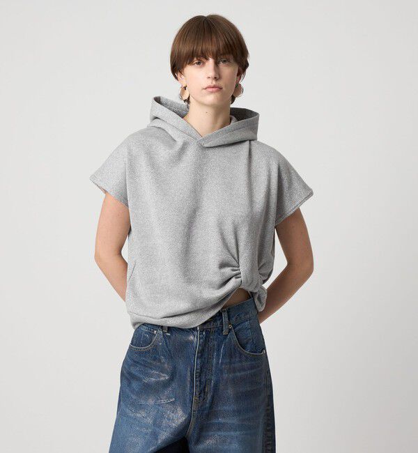 ASTRAET「＜ASTRAET＞ラメ ウラケ フーデッド ノースリーブプルオーバー」|パーカー|LT.GRAY