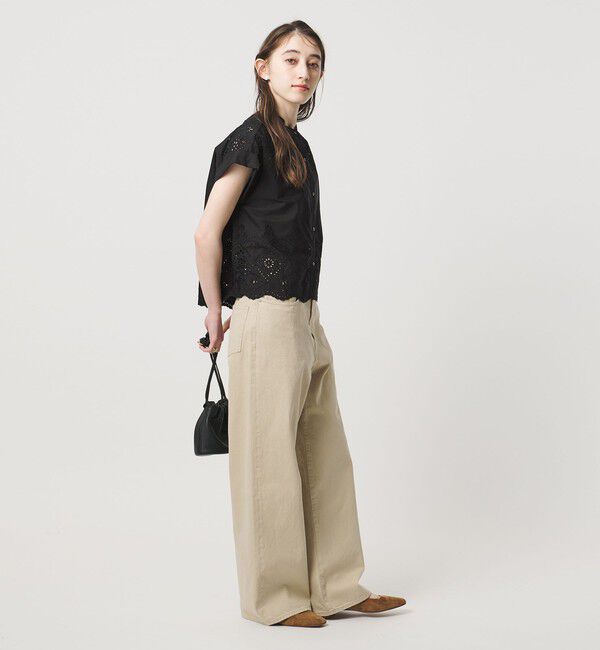 UNITED ARROWS「＜TICCA＞レース フレンチスリーブ シャツ」|シャツ・ブラウス|