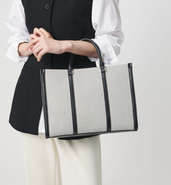 UNITED ARROWS「キャンバスコンビ スクエア トートバッグ」|トートバッグ|