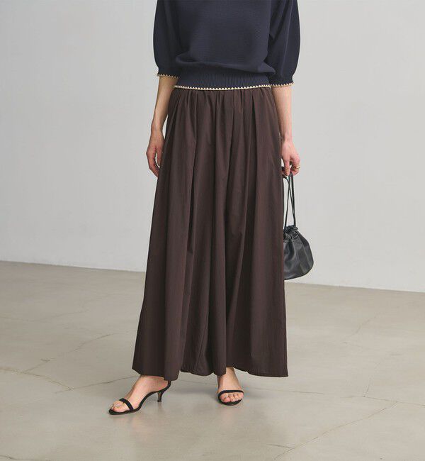 UNITED ARROWS「ギャザー フレア パンツ ‐はっ水 ウォッシャブル‐」|チノ|