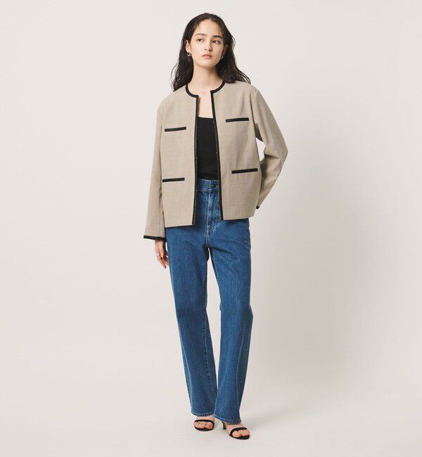 UNITED ARROWS「Spiree ASAMI ノーカラー ジャケット」|ノーカラージャケット|