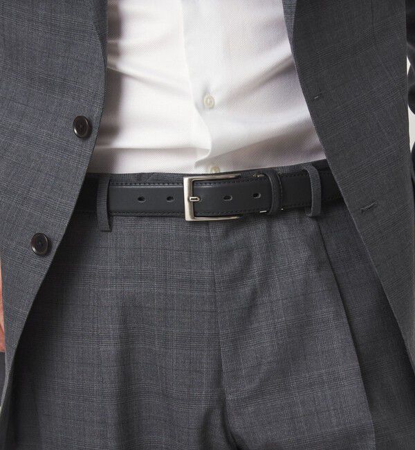 UNITED ARROWS green label relaxing「レザーライク STRC ドレスベルト」|ベルト|BLACK