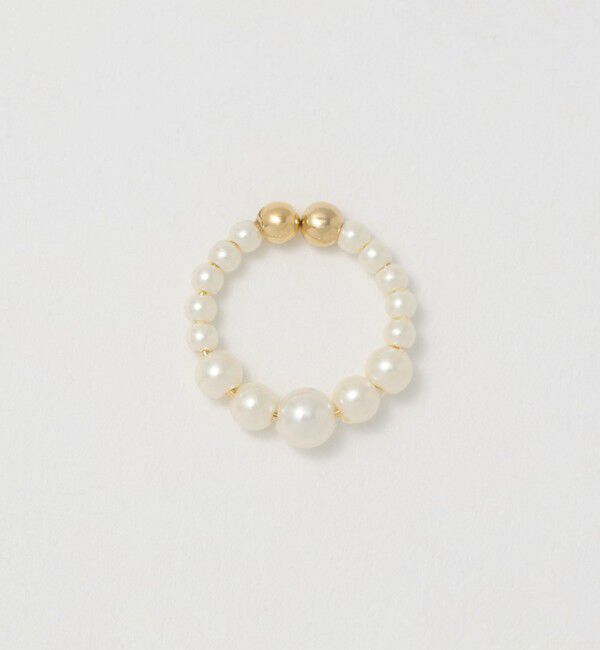 EMMEL REFINES「＜EMMEL REFINES＞EM ボール フープ イヤーカフ」|イヤーカフ|WHITE