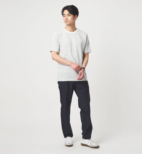 UNITED ARROWS green label relaxing「LONG FIBER COTTON ボーダー クルーネック 半袖 Tシャツ」|Tシャツ・カットソー|