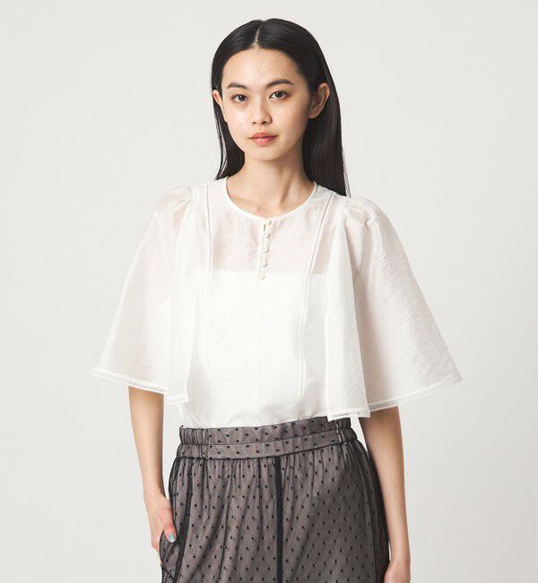 EMMEL REFINES「＜EMMEL REFINES＞EM ハシゴレース フレアスリーブ ブラウス」|シャツ・ブラウス|