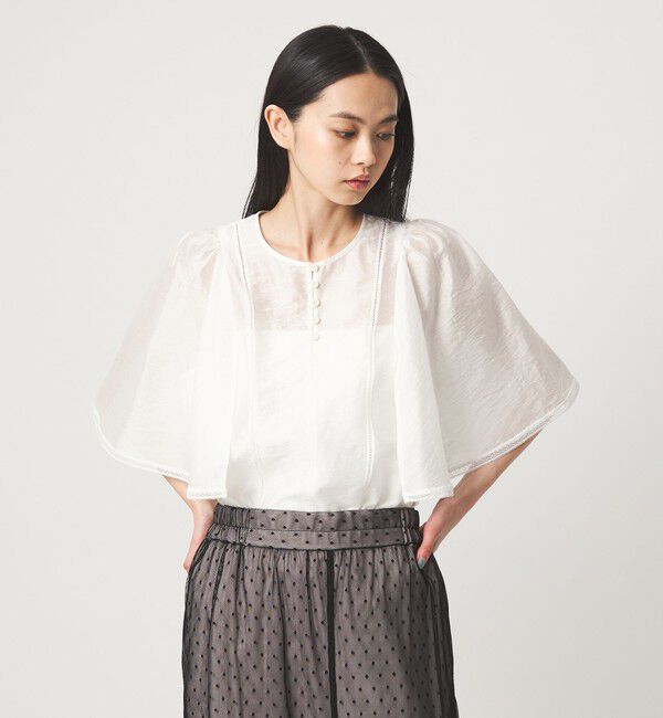 EMMEL REFINES「＜EMMEL REFINES＞EM ハシゴレース フレアスリーブ ブラウス」|シャツ・ブラウス|