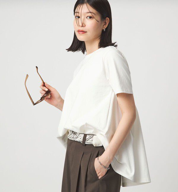 UNITED ARROWS green label relaxing「【WEB限定】＜at ease＞バック フレア カットソー  接触冷感 UVカット 遮熱」|Tシャツ・カットソー|