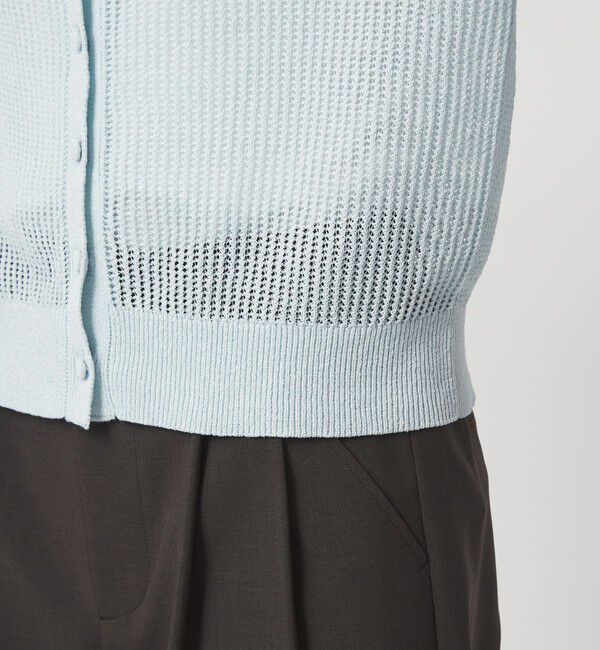 UNITED ARROWS green label relaxing「メッシュ ポロカーディガン ニット ウォッシャブル」|カーディガン|