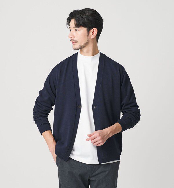 BEAUTY&YOUTH UNITED ARROWS「【WEB限定 WARDROBE SMART】KOUKIN ハイゲージ ニット カーディガン【抗菌・防臭】」|カーディガン|NAVY