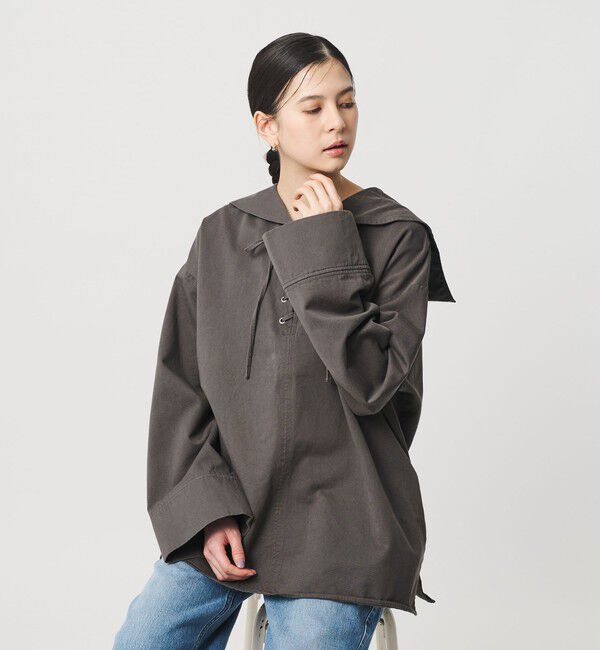 BEAUTY&YOUTH UNITED ARROWS「＜She is-.＞レースアップ セーラーカラー ブラウス」|シャツ・ブラウス|