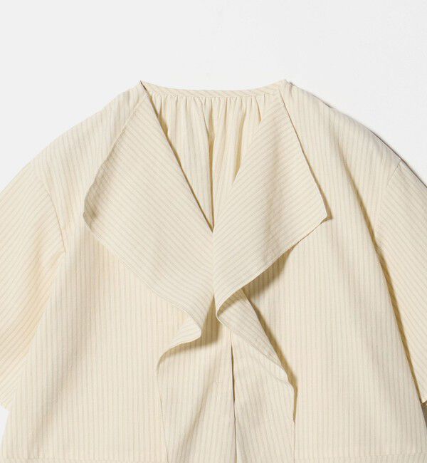 BEAUTY&YOUTH UNITED ARROWS「ソリッド&ストライプ ラッフル シャツブラウス ウォッシャブル」|シャツ・ブラウス|