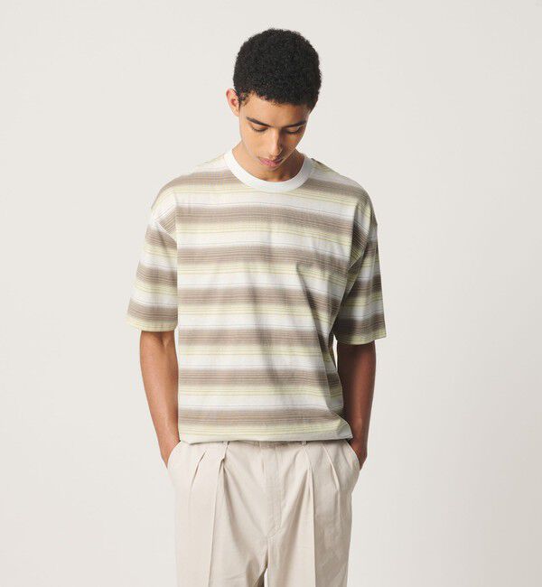 BEAUTY&YOUTH UNITED ARROWS「オンブレ ボーダー クルーネック Tシャツ」|Tシャツ・カットソー|CREAM