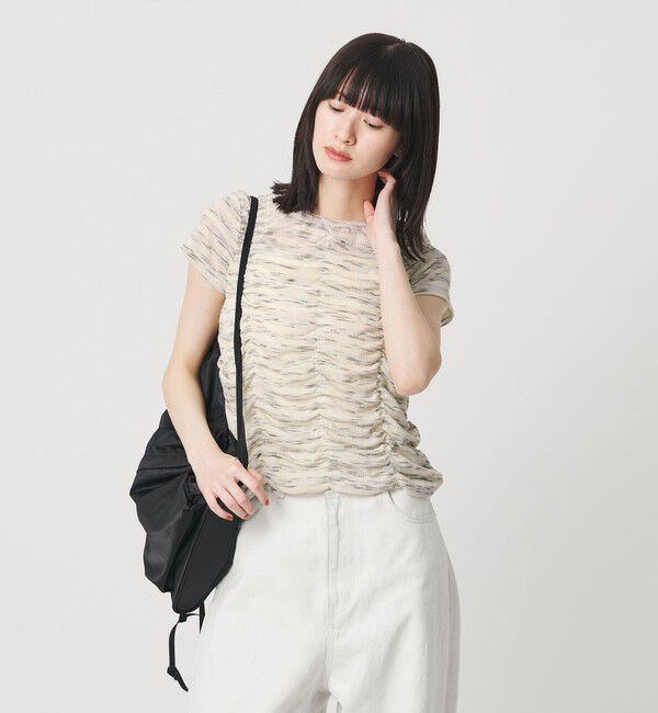 BEAUTY&YOUTH UNITED ARROWS「【WEB限定】カスリボーダー シャーリングトップス 2WAY」|Tシャツ・カットソー|