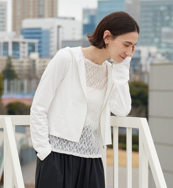 BEAUTY&YOUTH UNITED ARROWS「【WEB限定 Wardrobe DAILY MINIMAL】フードジップパーカー UVカット 接触冷感 ウォッシャブル」|パーカー|