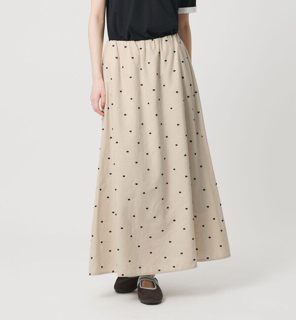 BEAUTY&YOUTH UNITED ARROWS「麻ブレンド ドット フレアロングスカート」|スカート|