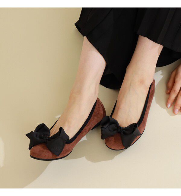 Ray BEAMS 「SEPTEMBER MOON / リボン バレエシューズ」|バレエシューズ|BROWN